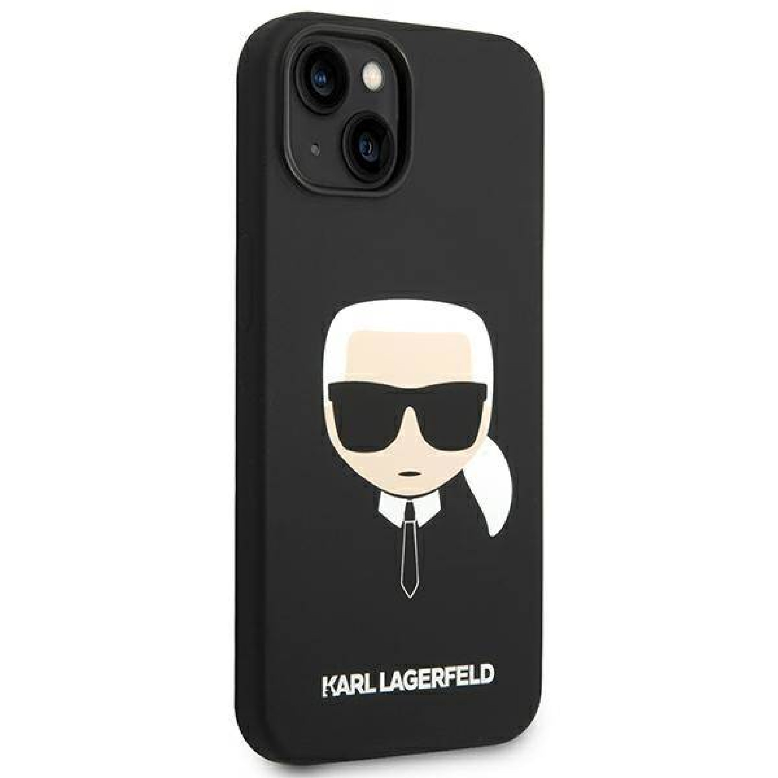 Гръб Karl Lagerfeld Liquid Silicone Гръб Karl Head Case за iPhone 14 Plus - Черен